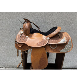 Circle Y Show Saddle Set, 15.5 Seat Serial #29771557079802 w/ matching headstall+ breastcollar+ cinch