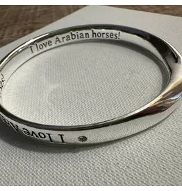 Carol Young Silver I Love Arabian Horses! - Bangle Bracelet