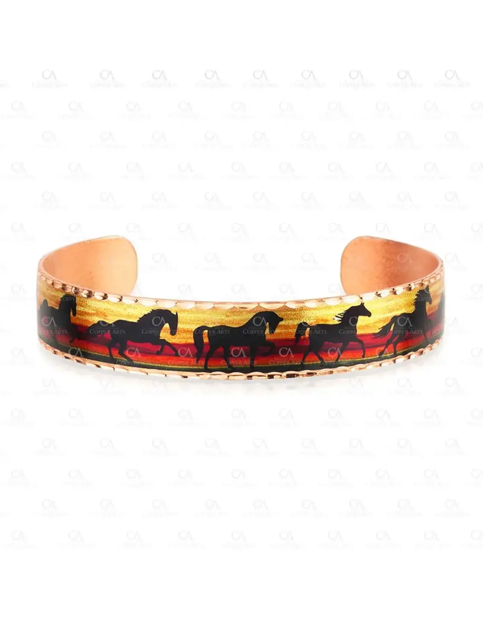 Copper Arts Inc. Bns 35 Colorful Handmade Horse Cuff Bracelet