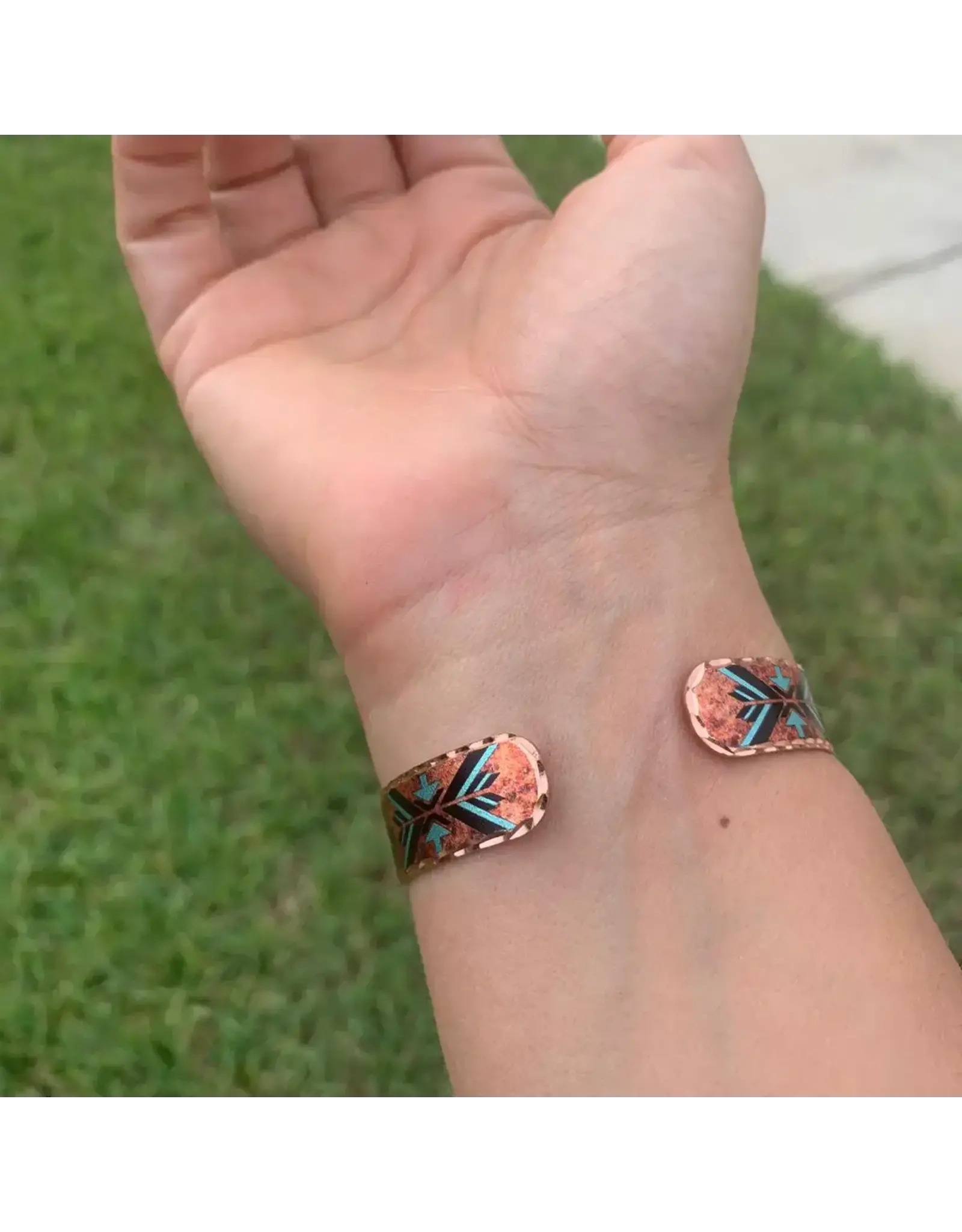 Copper Arts Inc. Bns 715 Flame Painted Native Cuff Bracelet