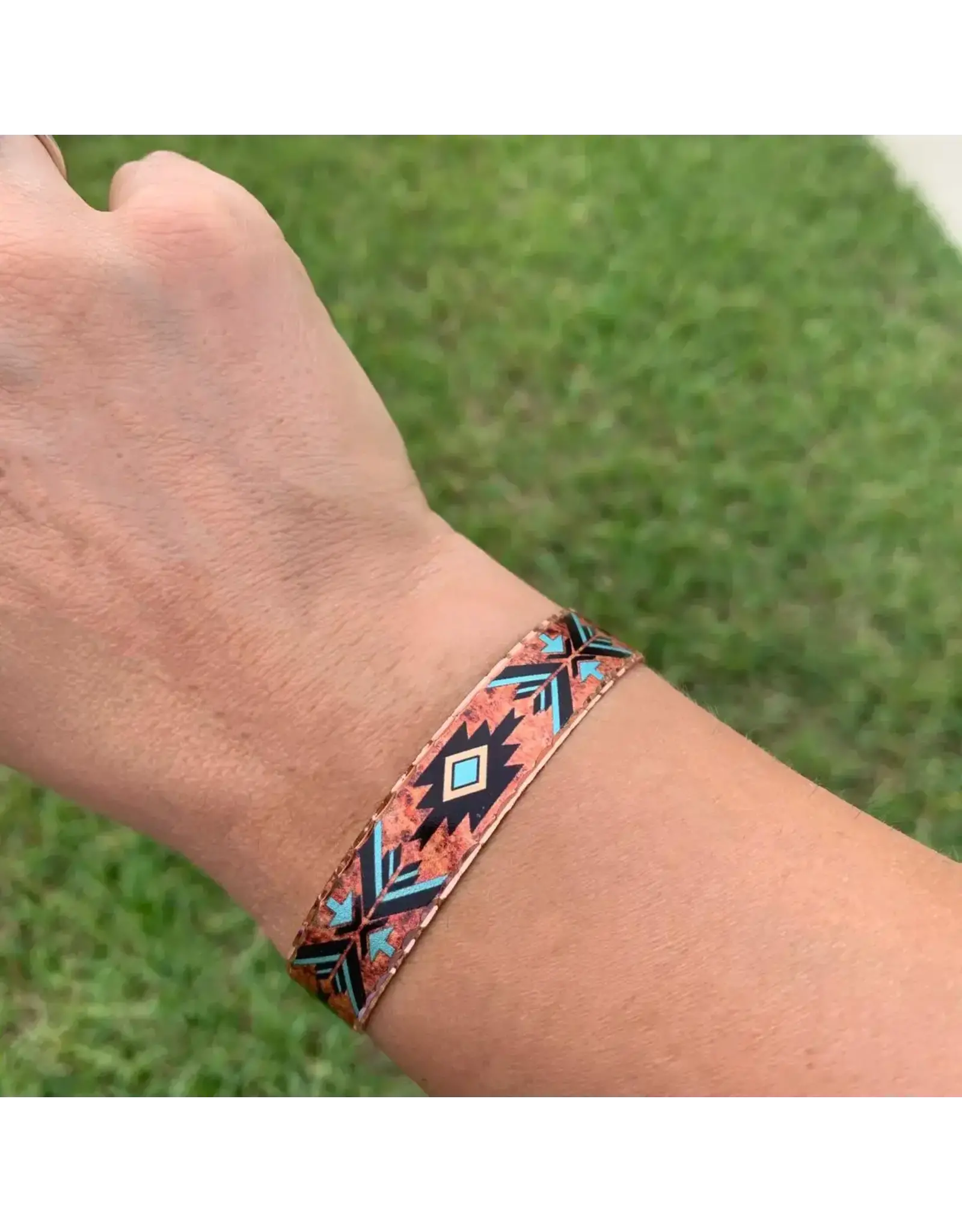 Copper Arts Inc. Bns 715 Flame Painted Native Cuff Bracelet