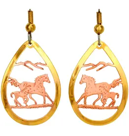 Copper Arts Inc. Ts 57 Cut Out Foal and Horse Earrings