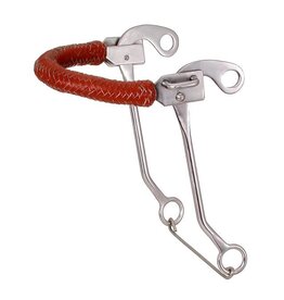 Tough 1 Braided Leather Nose Hackamore Chrome