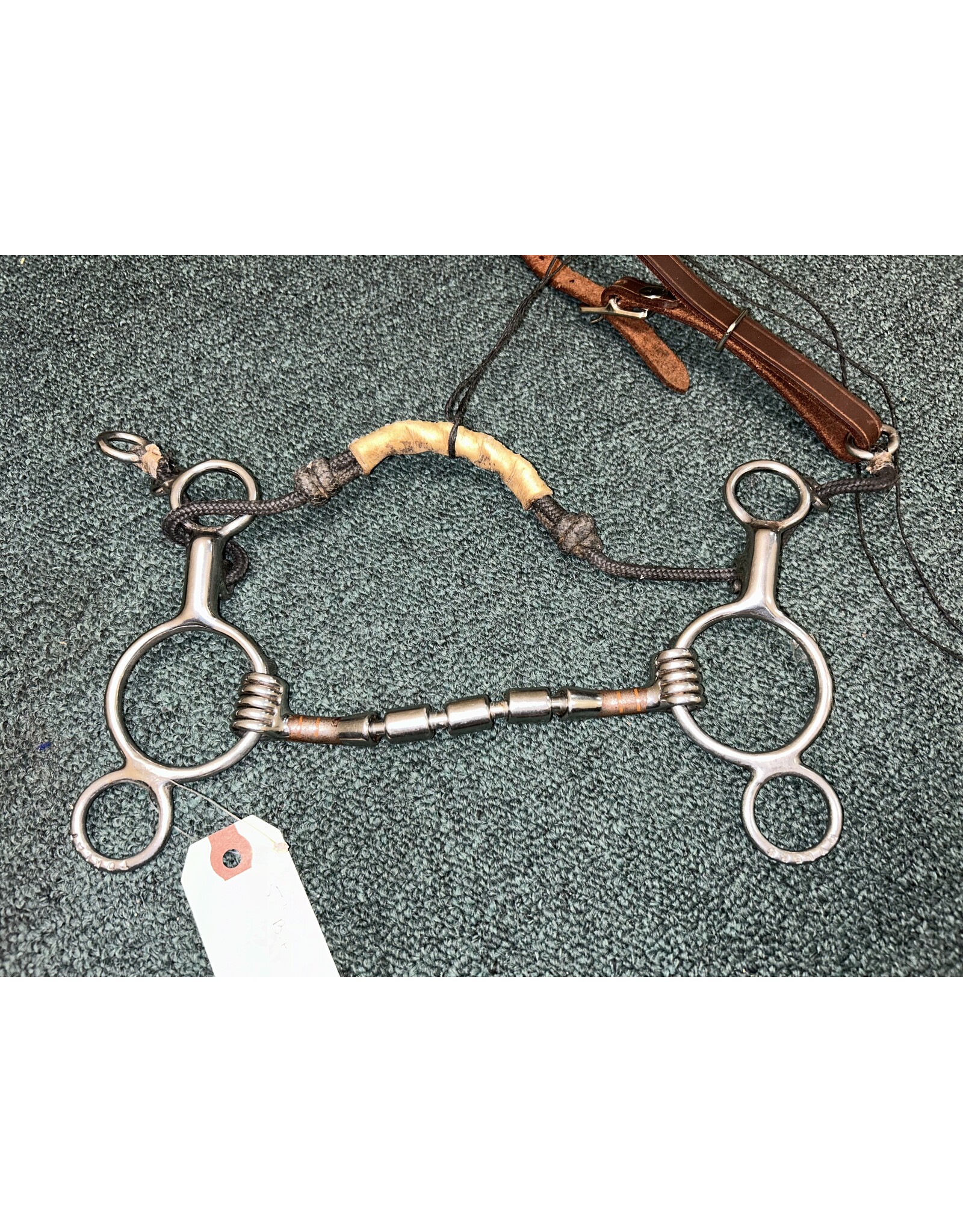 Myler Combo Bit 2 Ring with Rawhide Nose Triple Barrel Mullen Mouth mb32-3 5"