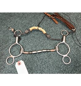Myler Combo Bit 2 Ring with Rawhide Nose Triple Barrel Mullen Mouth mb32-3 5"
