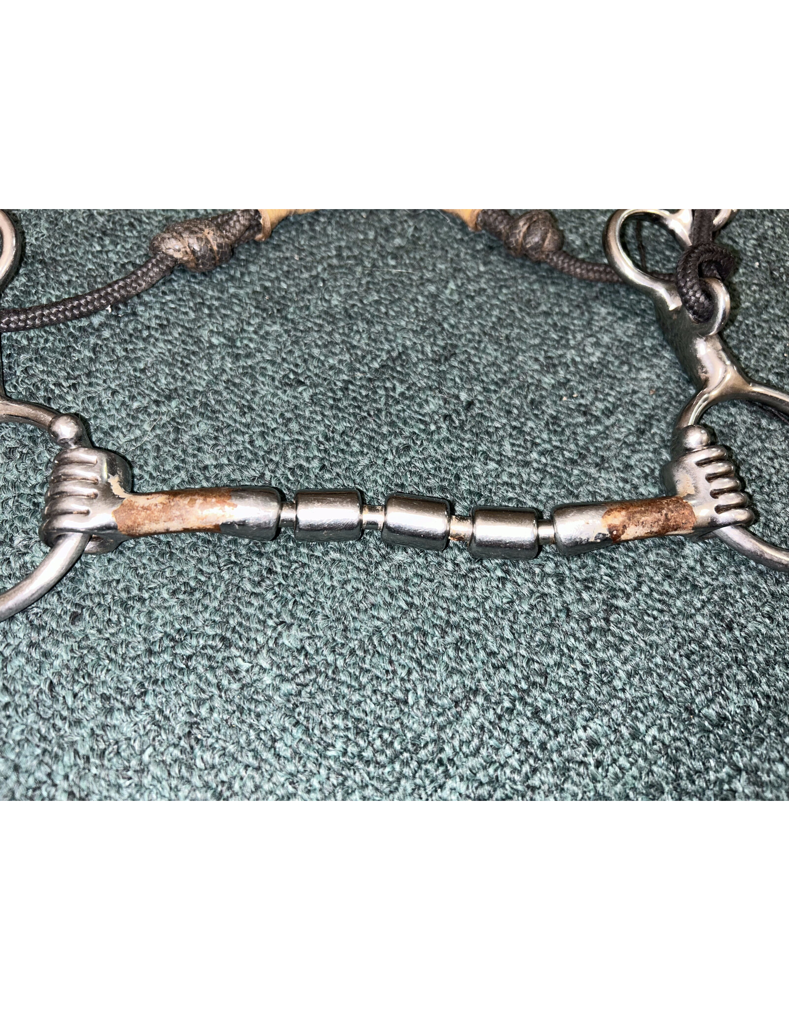 Myler Combo Bit 2 Ring with Rawhide Nose Triple Barrel Mullen Mouth mb32-3 5"