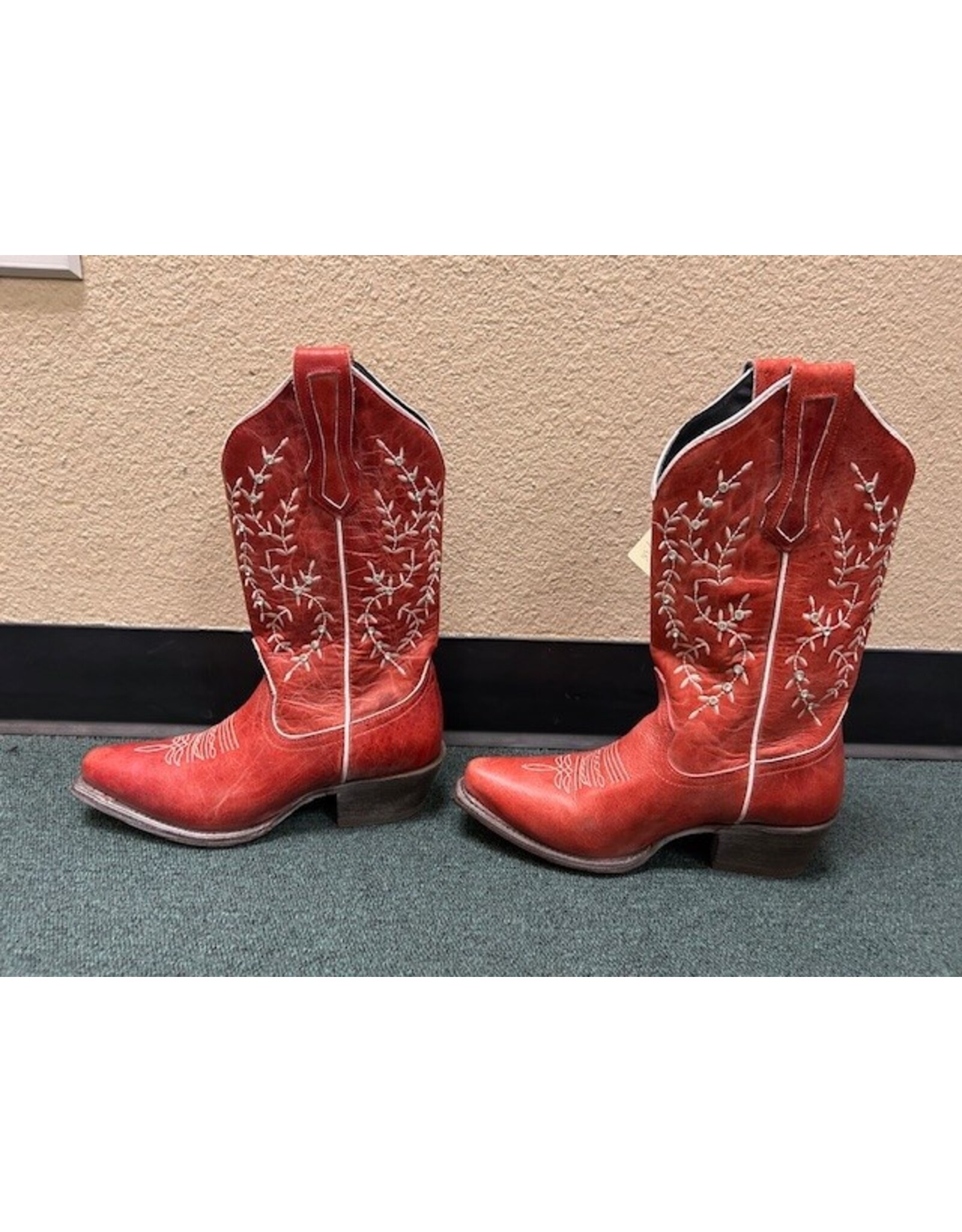 JB Dillon Womens Western Boots Red 7.5B