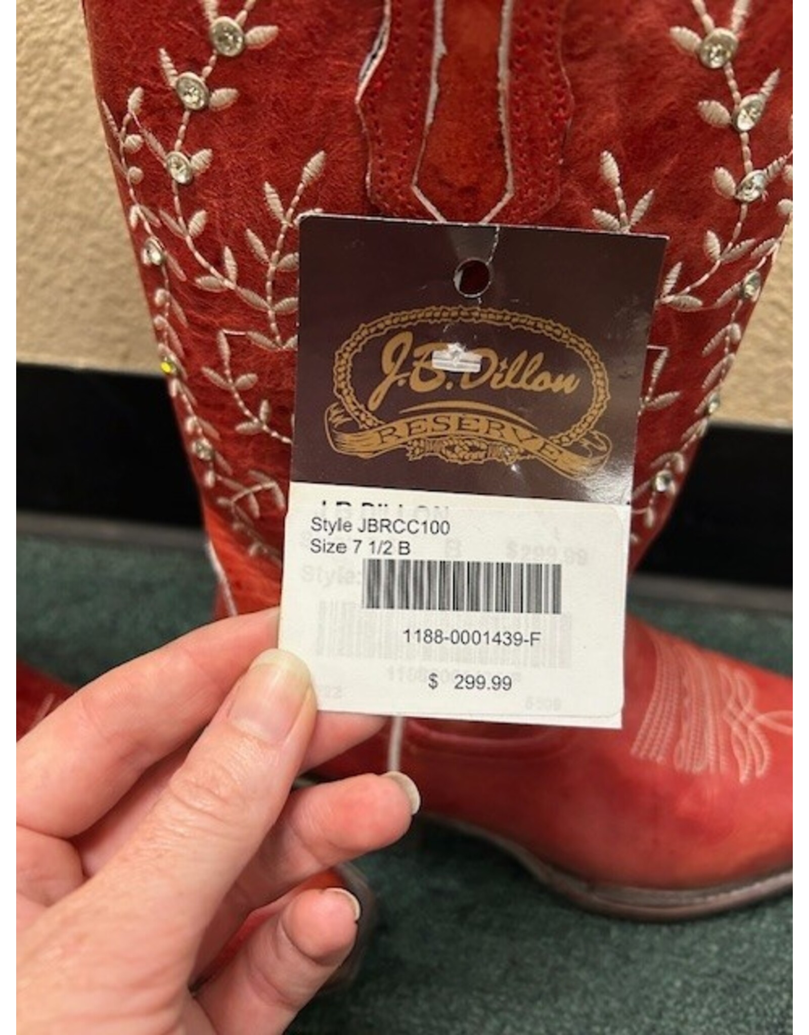 JB Dillon Womens Western Boots Red 7.5B