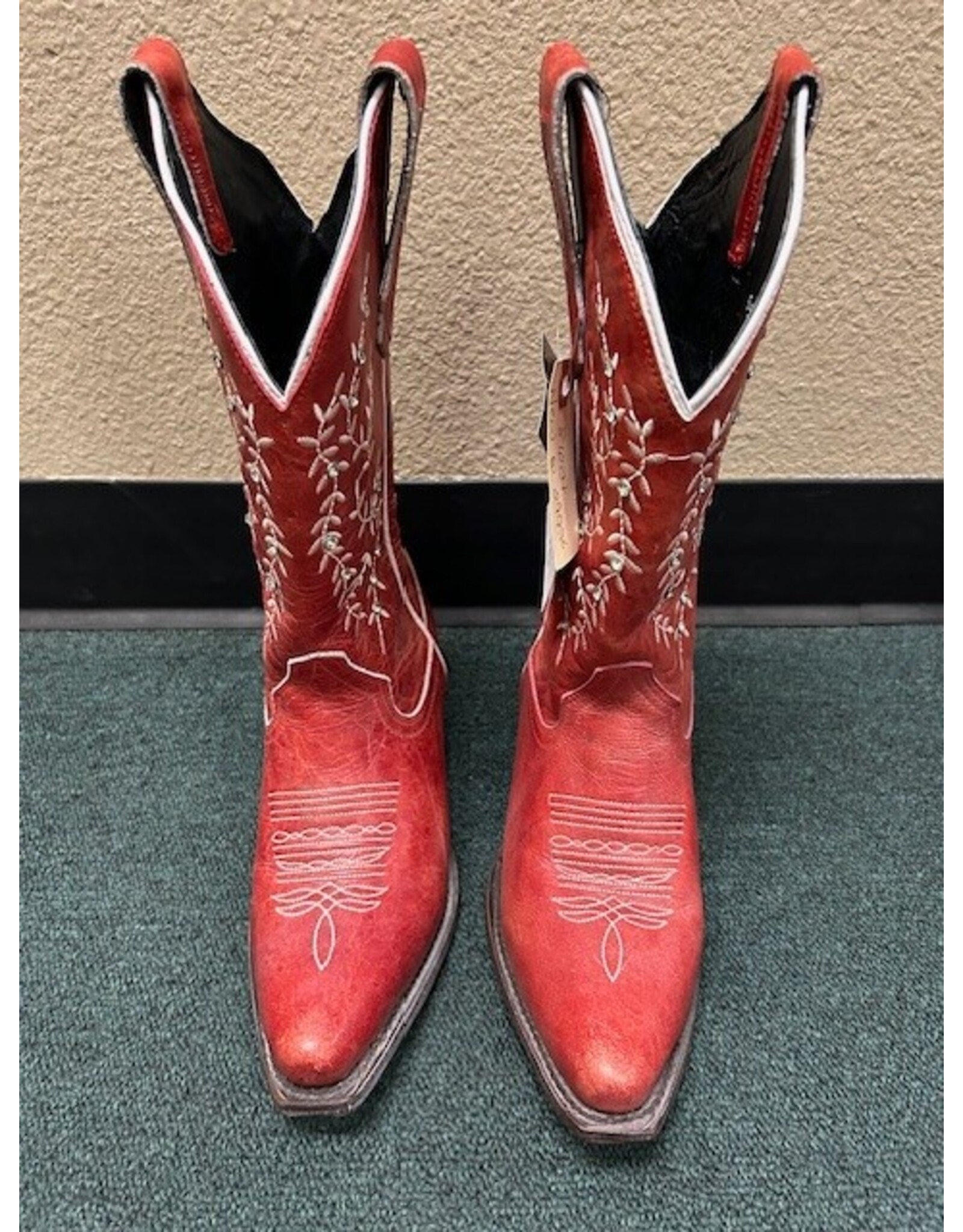 JB Dillon Womens Western Boots Red 7.5B