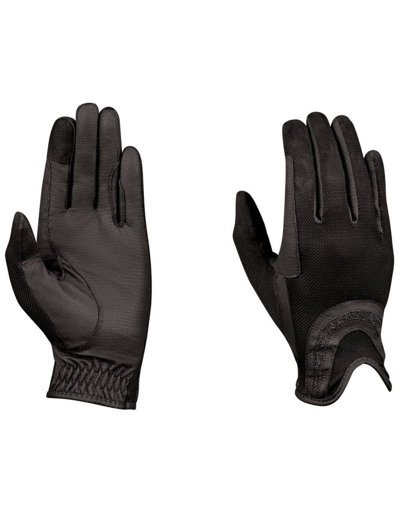 Pull-On Glitter Mesh Back Riding Gloves