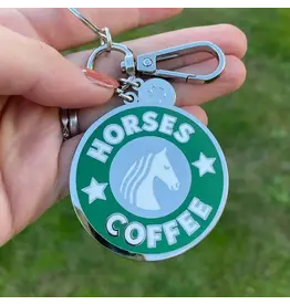 Dapplebay Horses & Coffee Keychain