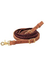 Weaver Russet/Burgundy 5-Plait Roper Reins 3/4" X 7'