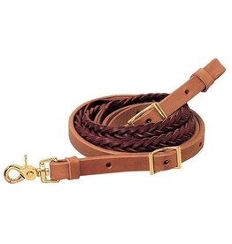 Weaver Russet/Burgundy 5-Plait Roper Reins 3/4" X 7'