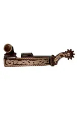 Intrepid International Mens Western Show Spurs with Engraved Rope Border