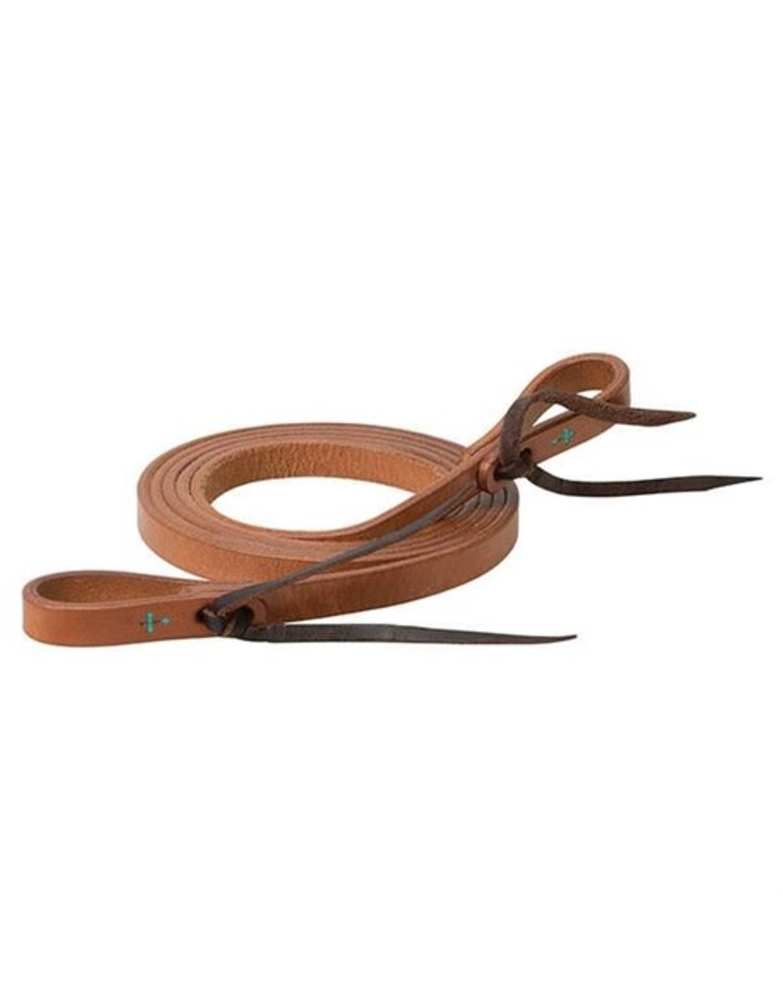 Turquoise Cross Skirting Leather Roper Reins 5/8" X 7'