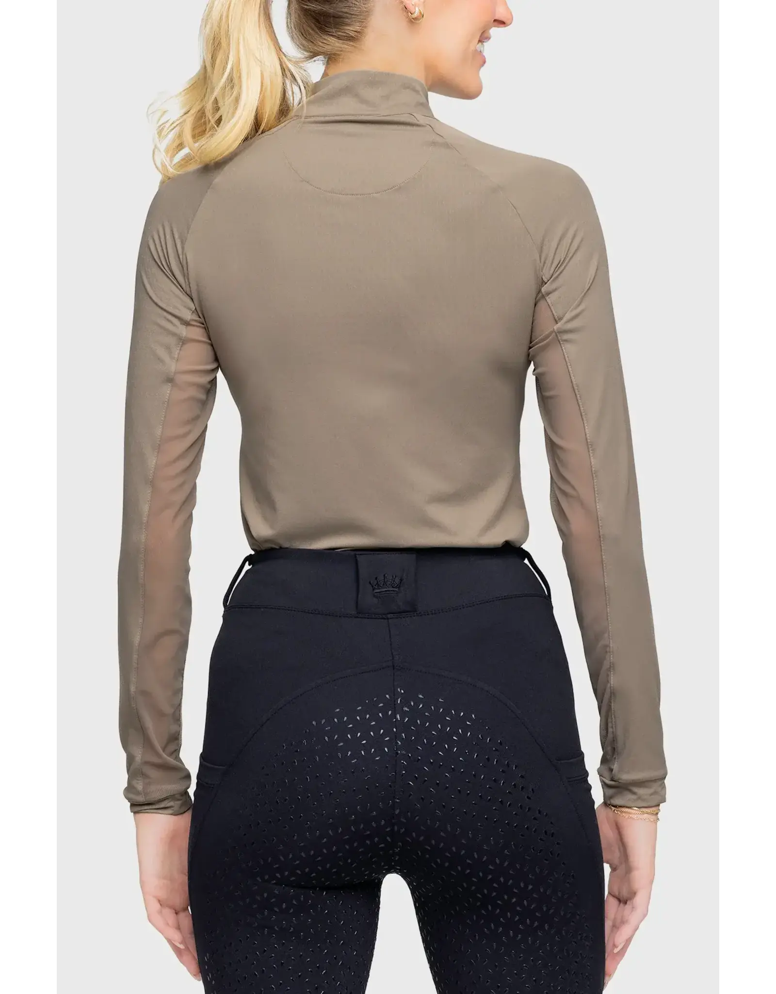Kastel Long Sleeve Taupe Solid 1/4 Zip