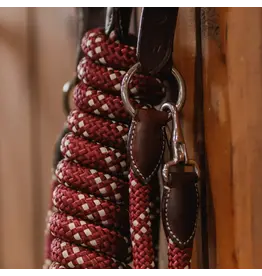 CommonWealth Banff Poly Rope and Leather Lead Burgandy/Cream