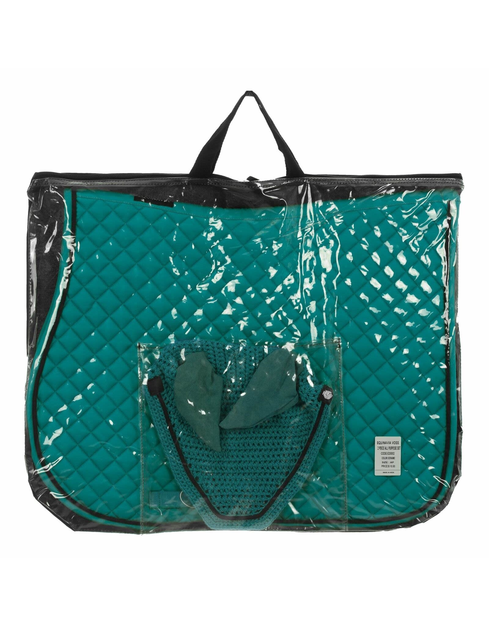 Equinavia Voss All Purpose Saddle Pad and Bonnet Set - Turquoise