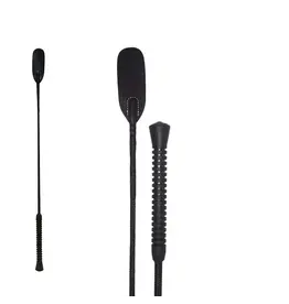 Black Riding Crop with Rubber Handle