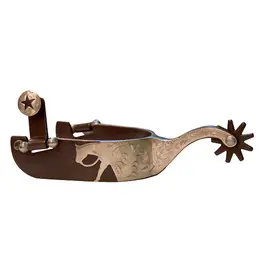 Mens Western Show Spurs with Pleasure Horse Silhouette