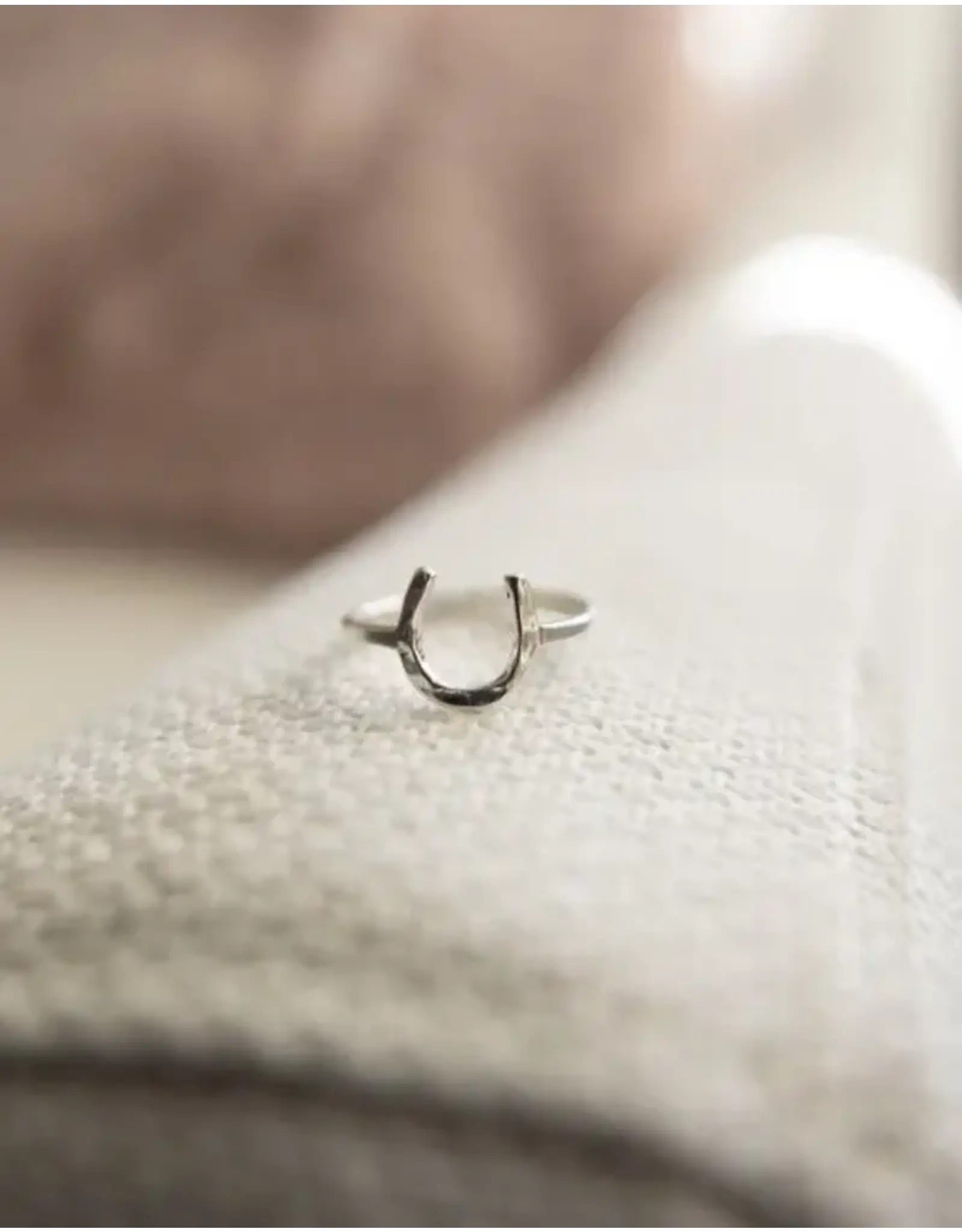 Bridle Up Hope Lucky Horseshoe Ring Sterling Silver
