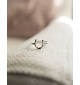 Bridle Up Hope Lucky Horseshoe Ring Sterling Silver