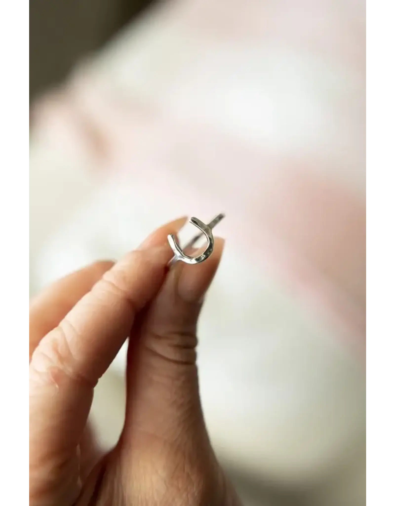 Bridle Up Hope Lucky Horseshoe Ring Sterling Silver