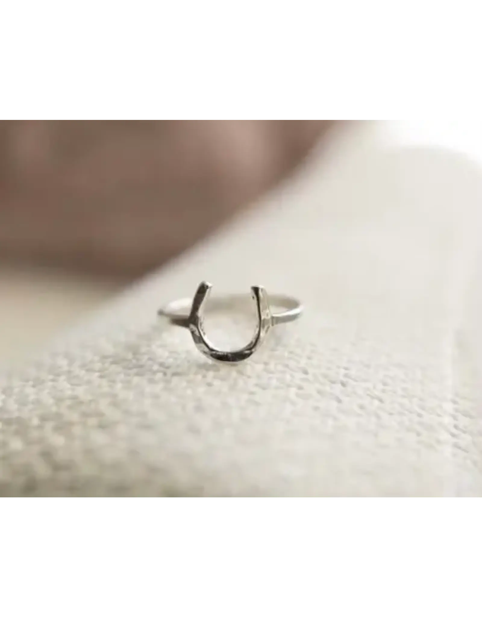 Bridle Up Hope Lucky Horseshoe Ring Sterling Silver