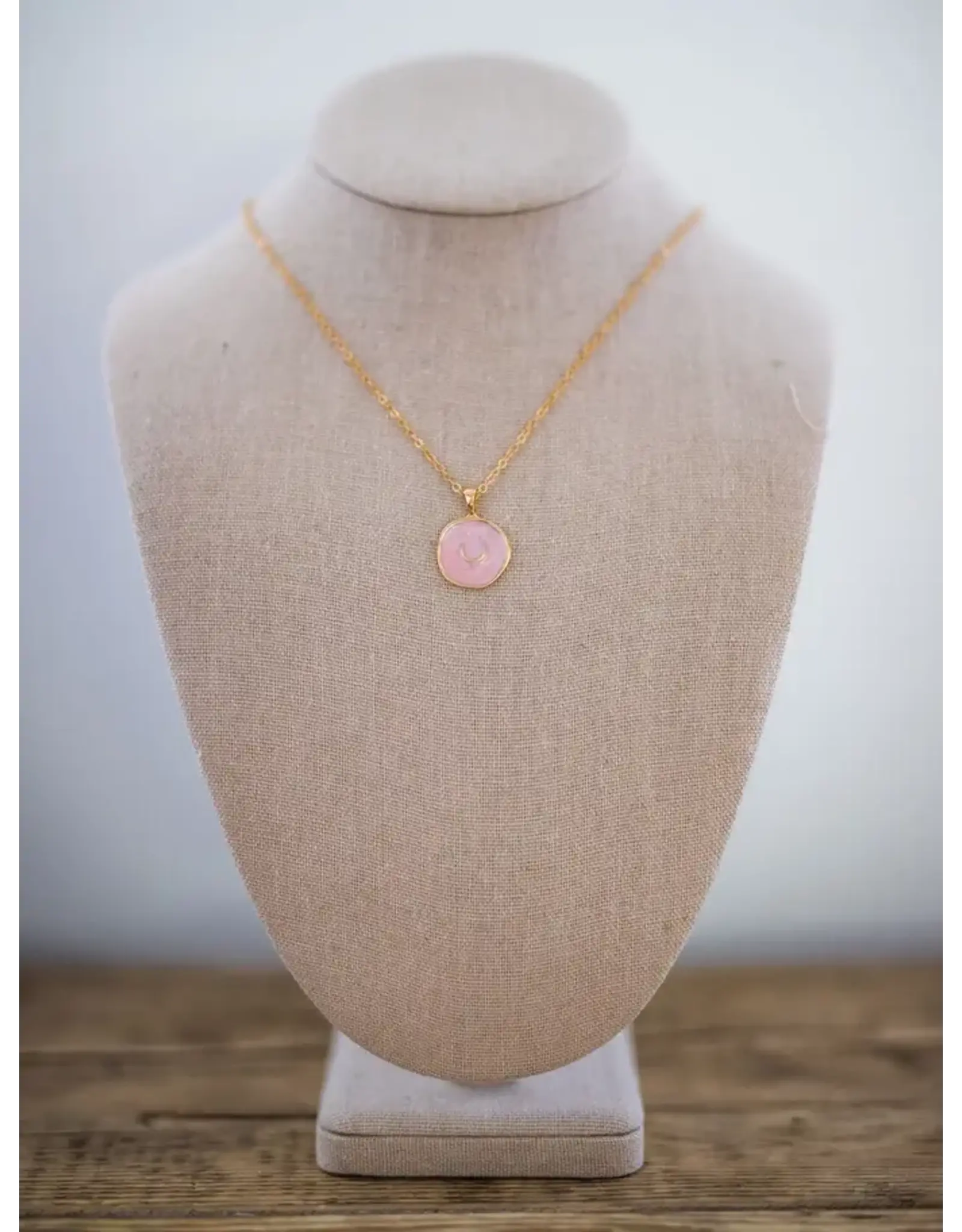 Bridle Up Hope Pink Horseshoe Pendant Necklace