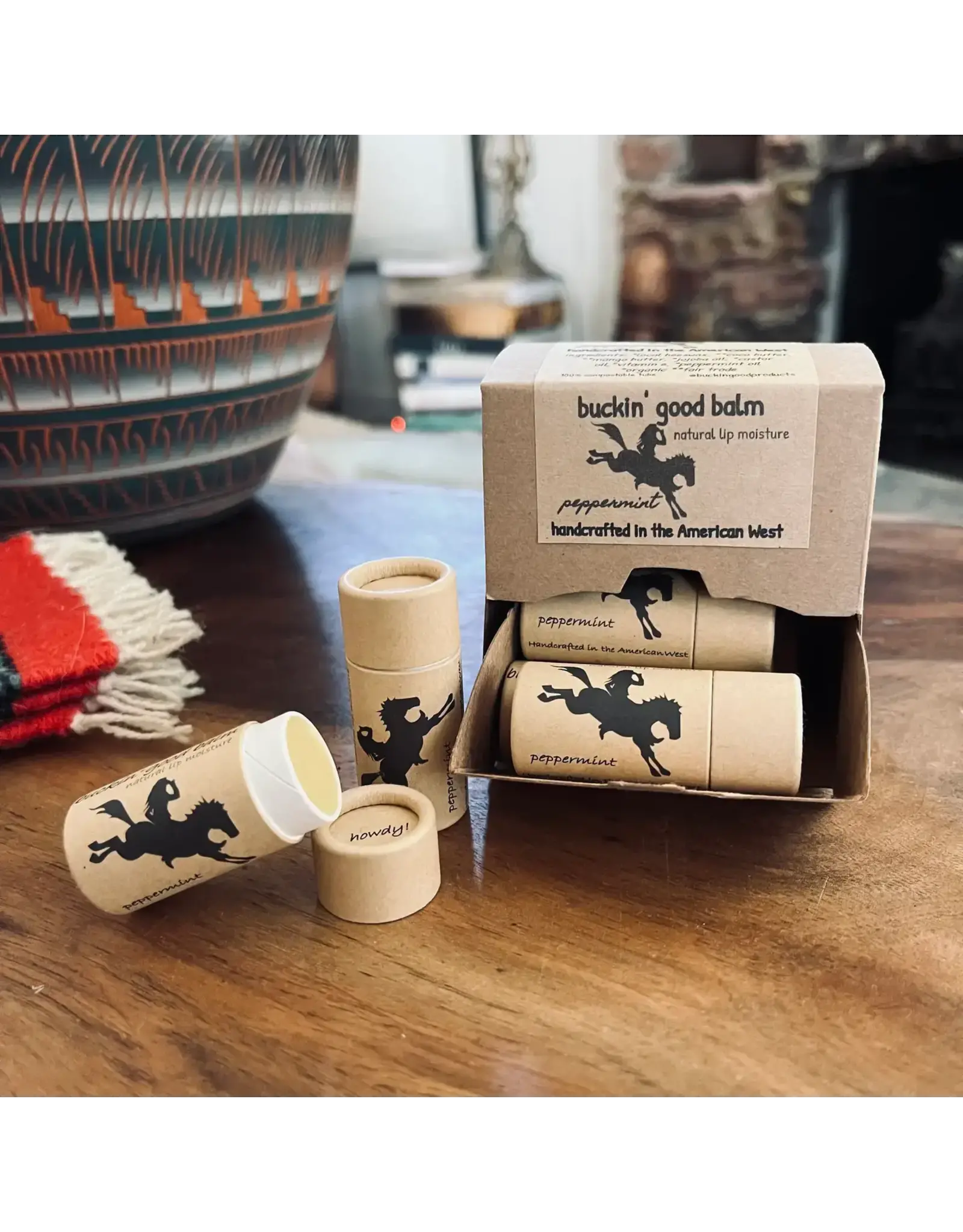 Buckin' Good Products Lip Balm Peppermint (Natural, Plastic Free)