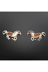 Westrian Paint Horse Hair On Stud Earrings