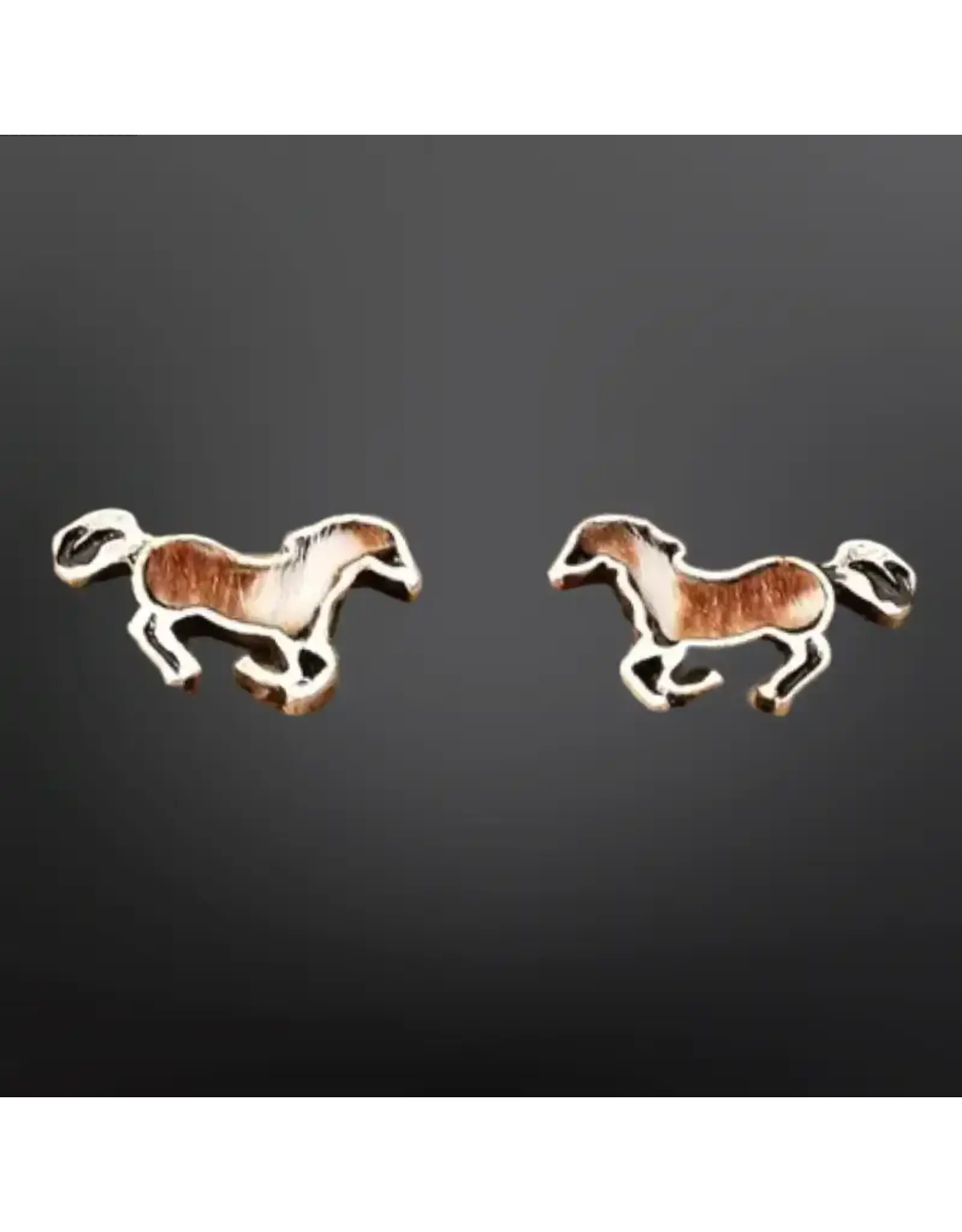 Westrian Paint Horse Hair On Stud Earrings