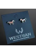 Westrian Paint Horse Hair On Stud Earrings