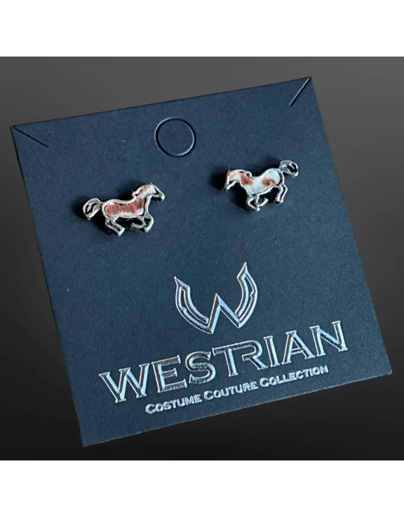 Westrian Paint Horse Hair On Stud Earrings