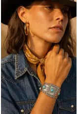 Westrian Western Inspired Faux Turquoise Cuff Bracelet