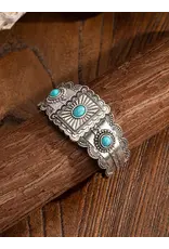 Westrian Western Inspired Faux Turquoise Cuff Bracelet