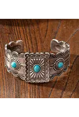 Westrian Western Inspired Faux Turquoise Cuff Bracelet