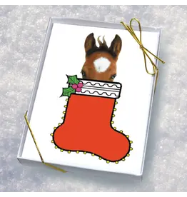 Horse Hollow Press Horse Boxed Christmas Cards Colt in Stocking 8