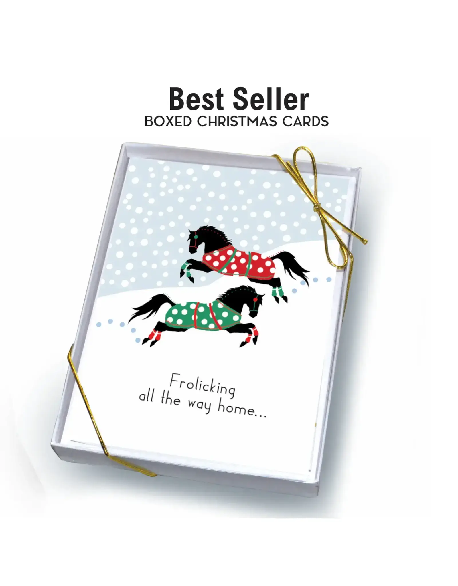 Horse Hollow Press Horse Boxed Christmas Cards Frolicking Snow 8