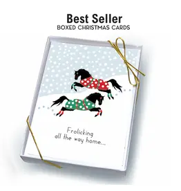 Horse Hollow Press Horse Boxed Christmas Cards Frolicking Snow 8