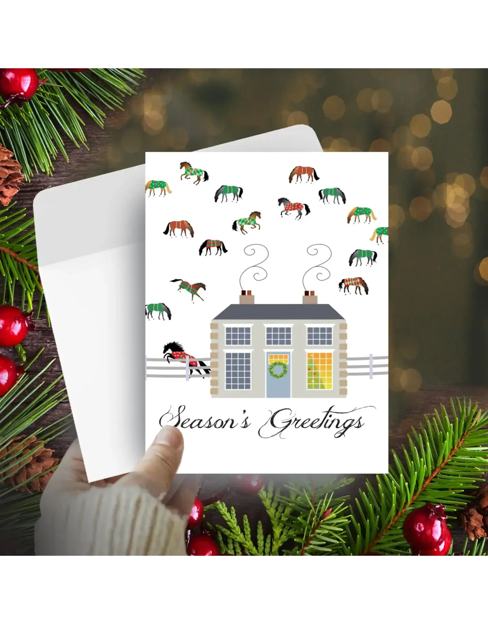 Horse Hollow Press Horse Boxed Christmas Cards Mansion Blanket 8