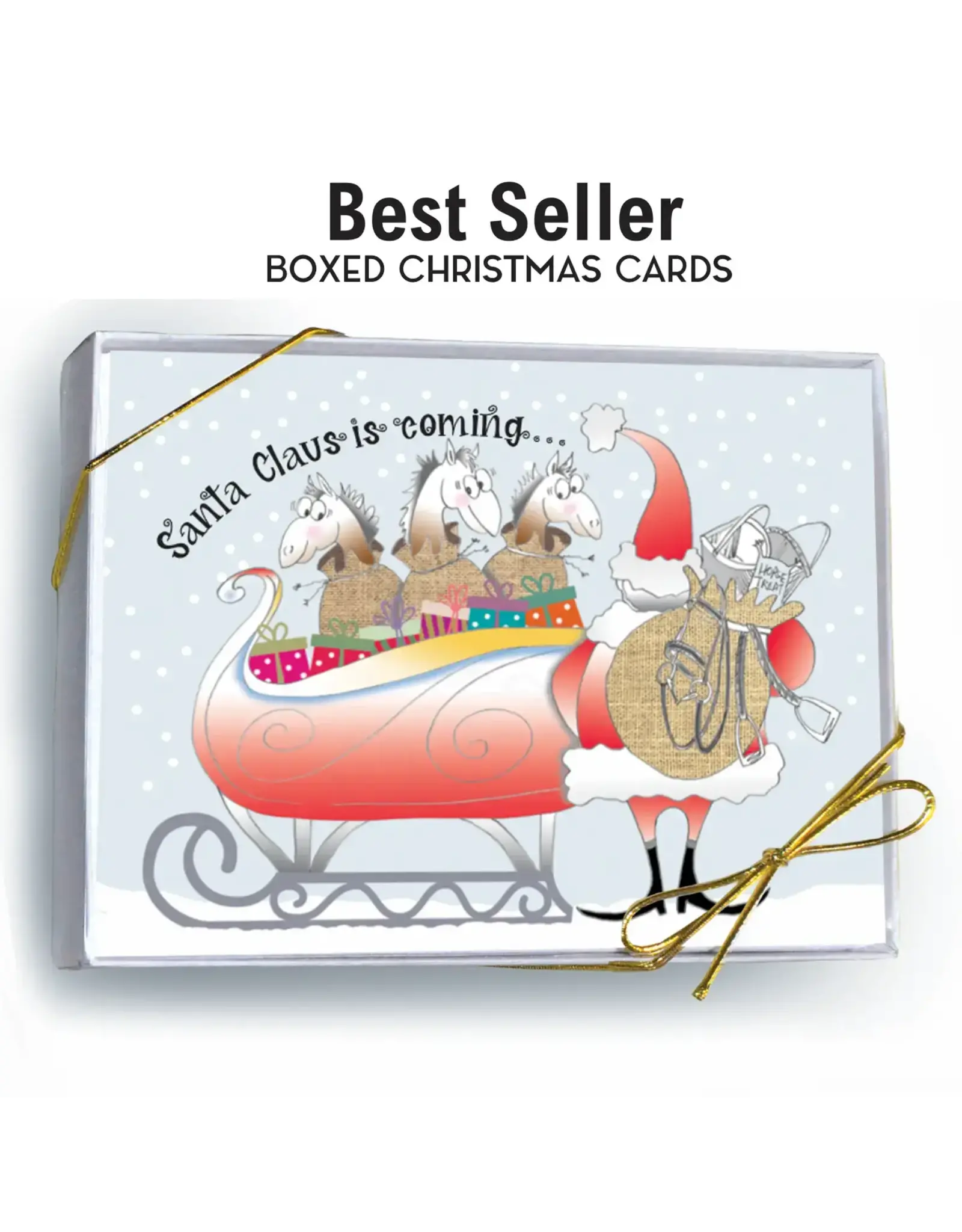 Horse Hollow Press Horse Boxed Christmas Cards Santa Claus 8