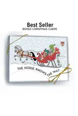 Horse Hollow Press Horse Boxed Christmas Cards Sleigh & Package 8