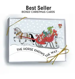 Horse Hollow Press Horse Boxed Christmas Cards Sleigh & Package 8