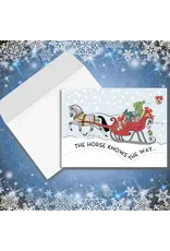 Horse Hollow Press Horse Boxed Christmas Cards Sleigh & Package 8