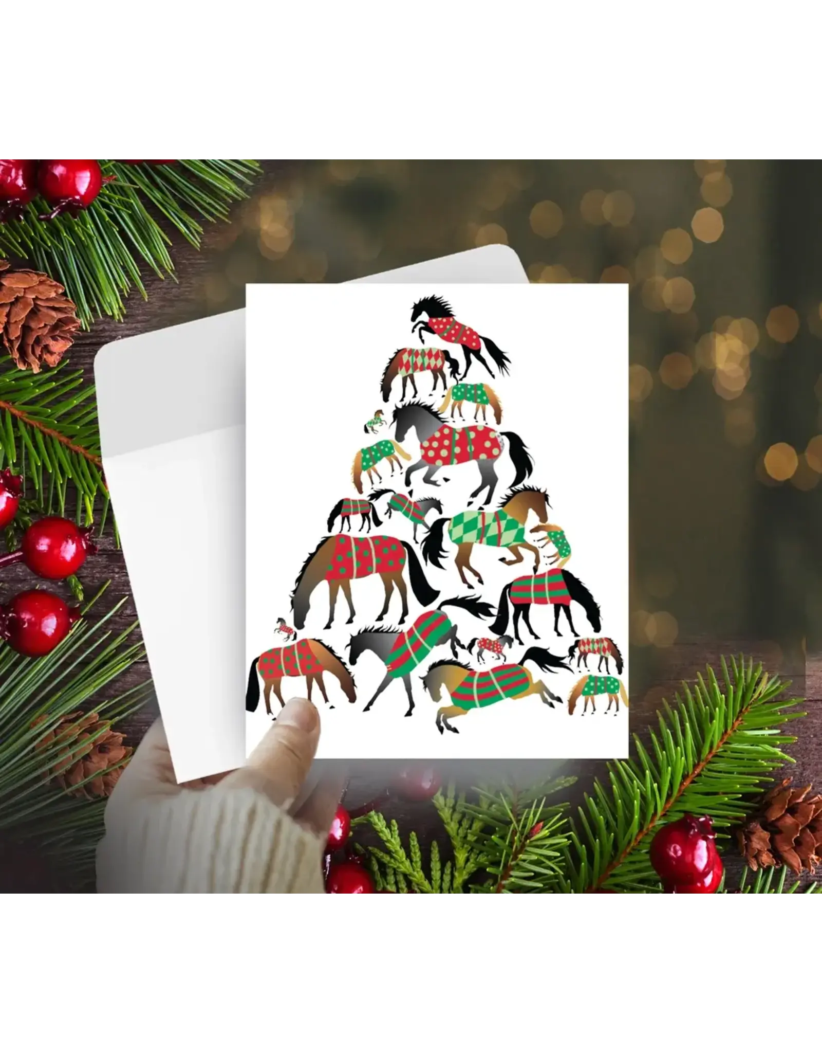 Horse Hollow Press Horse Boxed Christmas Cards Tree of Blankets 8