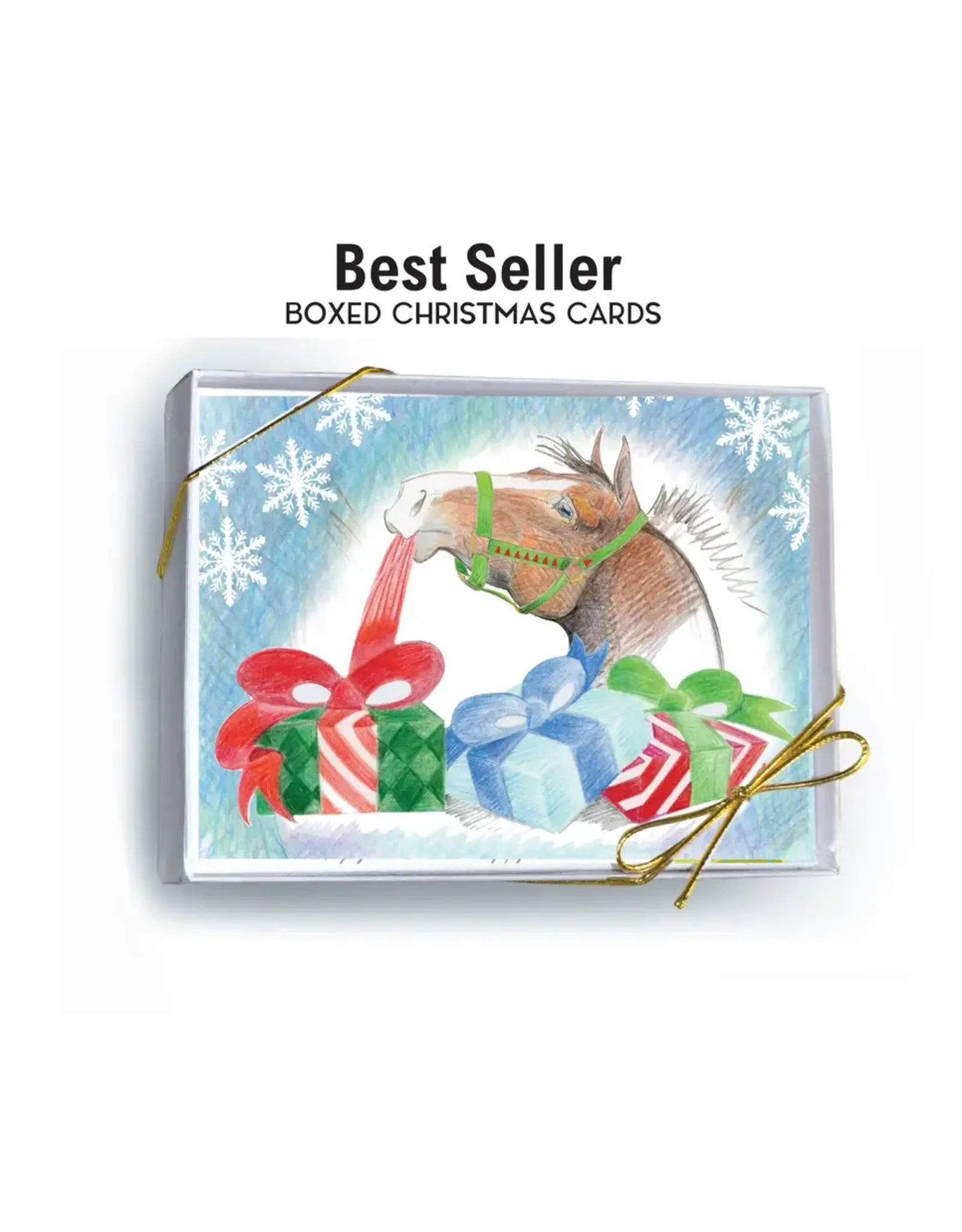 Horse Hollow Press Horse Boxed Christmas Cards Unwrapping Gifts 8