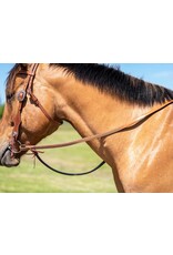 Grewal Western Split Reins with Turquoise Buckstitching  Tie Closure
