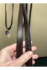 Nunn Finer Leather Draw Reins with Loop Ends Havana Horse Size