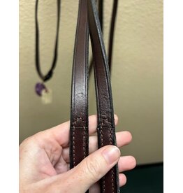 Nunn Finer Leather Draw Reins with Loop Ends Havana Horse Size